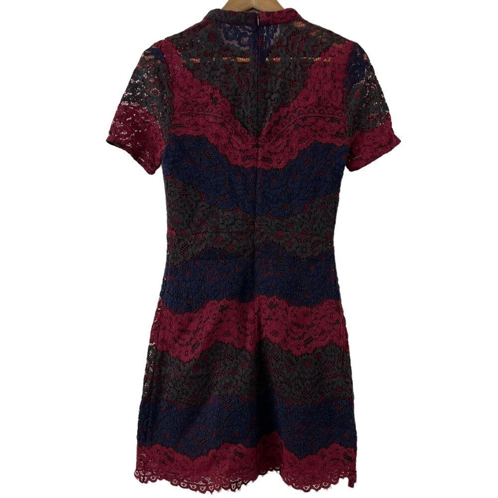 Sandro Rodney Lace Pattern Multi Color Mini Dress - Picture 2 of 5